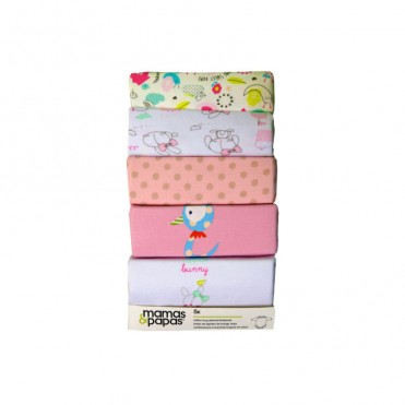 ست بادی 5 عددی  زیر دکمه دار آستین بلند ماماز پاپاز  مدل طرح خال خال گلبهی   mamas&papas _ 000084