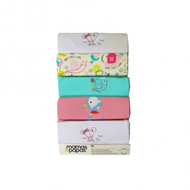 ست بادی 5 عددی  زیر دکمه دار آستین بلند ماماز پاپاز  مدل حلزون خانه به دوش زمینه سبز   mamas&papas _ 000085