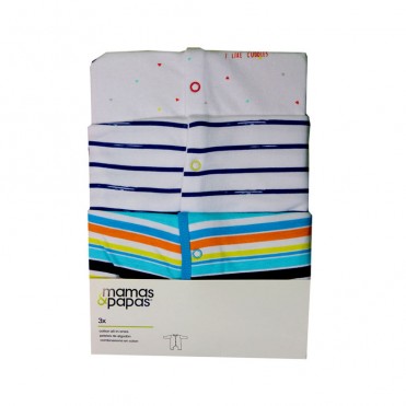 سرهمی آستین بلند 3 عددی   ماماز پاپاز  مدل راه راه سورمه ای زمینه سفید mamas&papas _ 000046