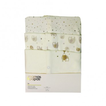 سرهمی آستین بلند 3 عددی   ماماز پاپاز  مدل فیل کرم  mamas&papas _ 000049