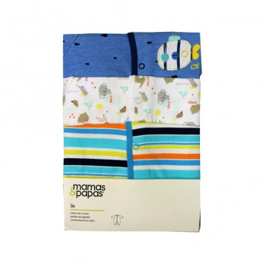 سرهمی آستین بلند 3 عددی   ماماز پاپاز  مدل حیوانات mamas&papas _ 000033