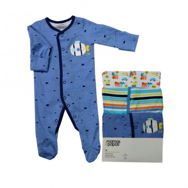 سرهمی آستین بلند 3 عددی   ماماز پاپاز  مدل راه راه رنگی  mamas&papas _ 000059