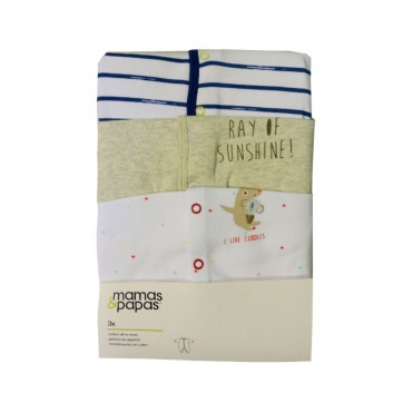 سرهمی آستین بلند 3 عددی   ماماز پاپاز  مدل  سانشاین     mamas&papas _ 000035