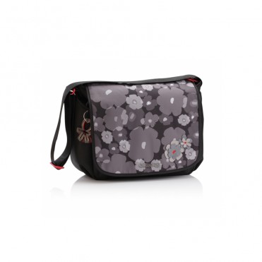 کیف لوازم گلدار مشکی طوسی برند OKIEDOG- کد28291