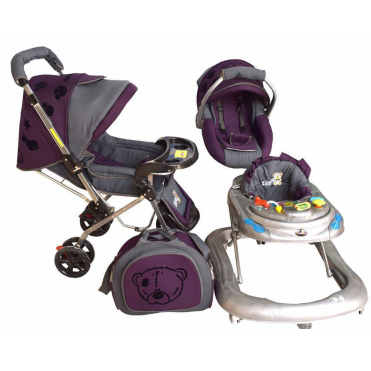 سرویس 4 تکه کالسکه نوزاد شادی-Shadi بادمجانی