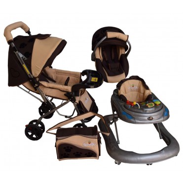سرویس 4 تکه کالسکه نوزاد شادی-Shadi مدل ببتو کرم قهوه ای