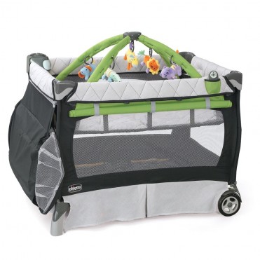 تخت و پارک چیکو chicco _ لالایی مشکی با نوار سبز   lullaby top