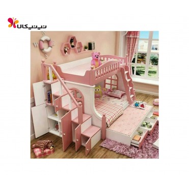 تخت دو طبقه نوزاد و نوجوان آمیسا مدل شازده کوچولو