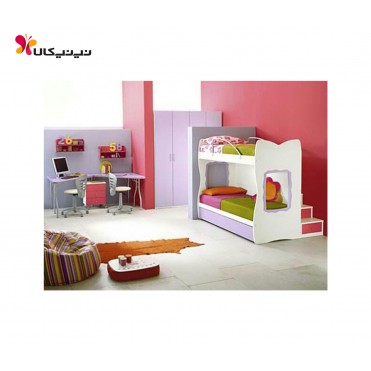 تخت دو طبقه نوزاد و نوجوان آمیسا مدل نیکی