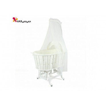 گهواره چوبی نوزاد ایرانی آمیسا مدل مایسا رنگ سفید