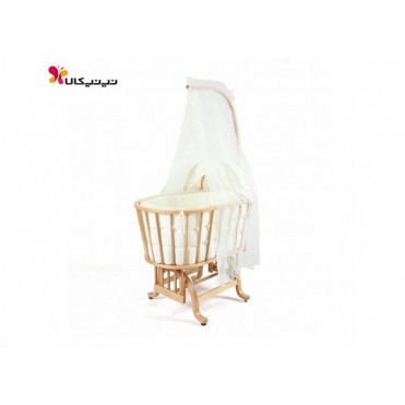گهواره چوبی نوزاد ایرانی آمیسا مدل مایسا رنگ چوب