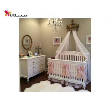 تخت و دراور چوبی نوزاد آمیسا مدل آرمیس