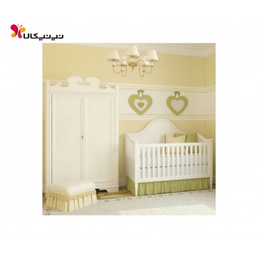 سرویس تخت و کمد چوبی نوزاد آمیسا مدل مایسا