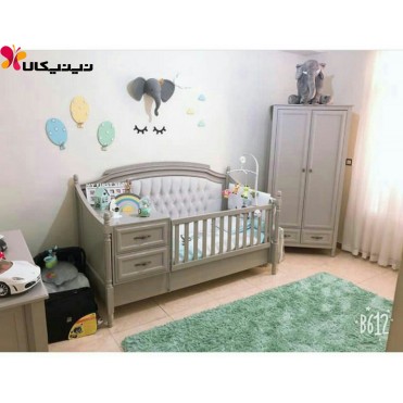 سرویس خواب دو تکه چوبی نوزاد نوجوان مدل رمانتیک