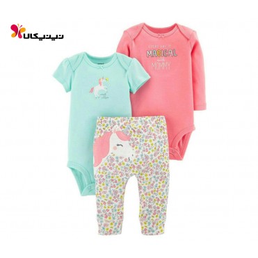 ست دو بادی و شلوار دخترانه کارترز-Carter's مدل 2086