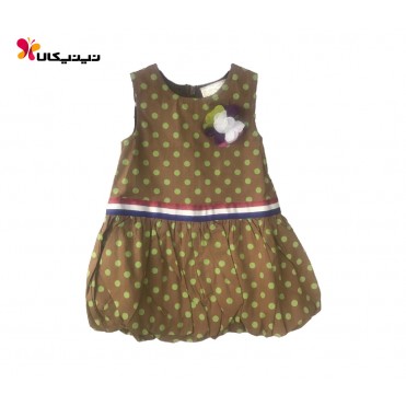 سارافون بچه گانه طرح خالدار سبز سوییت کیدز-SweetKids