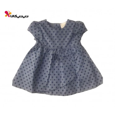 سارافون نوزادی طرح خالدار سرمه ای سوییت کیدز-SweetKids