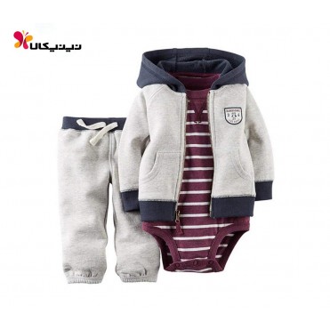 ست سه تکه بادی شلوار سویشرت پسرانه کارترز-Carter's مدل 6027