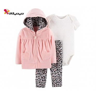 ست سه تکه بادی شلوار سویشرت دخترانه کارترز-Carter's مدل 6081