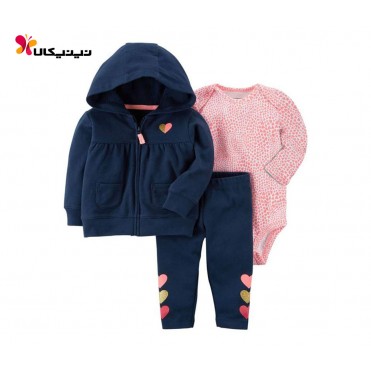 ست سه تکه بادی شلوار سویشرت دخترانه کارترز-Carter's مدل 6045