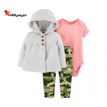 ست سه تکه بادی شلوار سویشرت دخترانه کارترز-Carter's مدل 6078