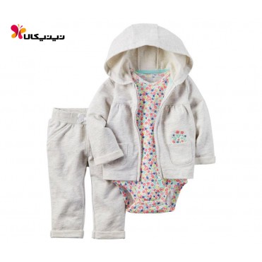 ست سه تکه بادی شلوار سویشرت دخترانه کارترز-Carter's مدل 6052