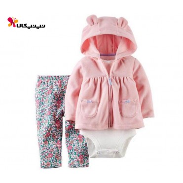 ست سه تکه بادی شلوار سویشرت دخترانه کارترز-Carter's مدل 6017