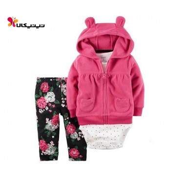 ست سه تکه بادی شلوار سویشرت دخترانه کارترز-Carter's مدل 6033