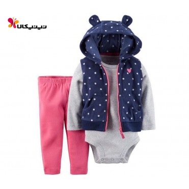 ست سه تکه بادی شلوار جلیقه دخترانه کارترز-Carter's مدل 6018