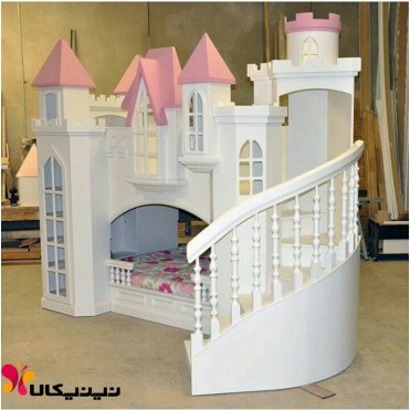 تخت دو طبقه کودک آمیسا مدل سیندرلا