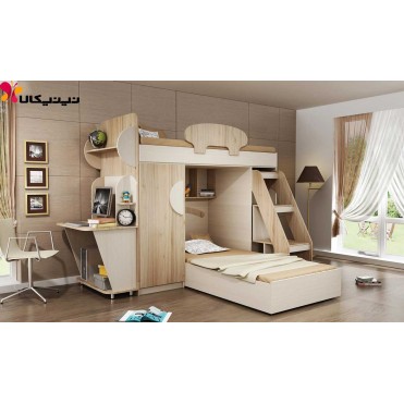 تخت دو طبقه کودک آمیسا مدل هیلدا