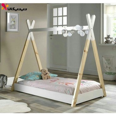 تخت چوبی کودک آمیسا مدل سرخ پوست