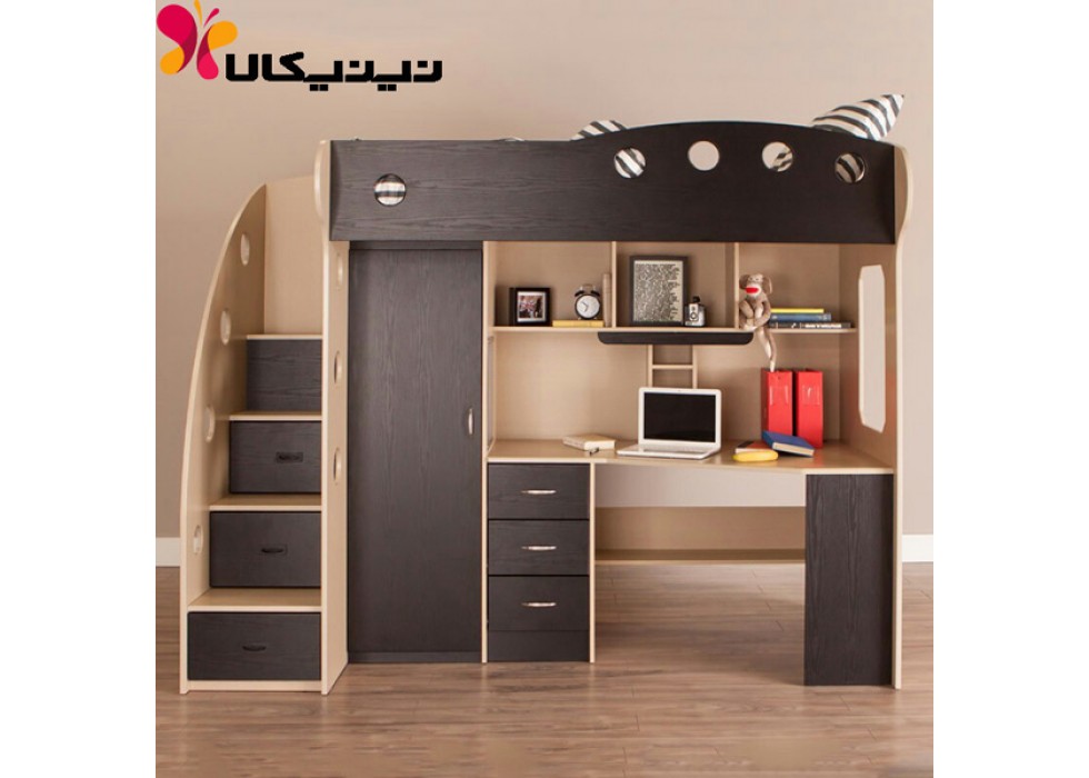 تخت دو طبقه کودک و نوجوان آمیسا مدل آروین