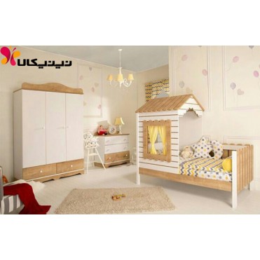 سرویس خواب کلبه کودک آمیسا مدل افرا