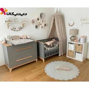 تخت و دراور نوزاد آمیسا مدل کارولین