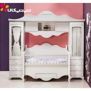 سرویس تخت و ویترین نوزاد آمیسا مدل مهرسا