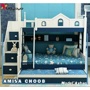 تخت خواب دو طبقه آمیسا مدل آیهان