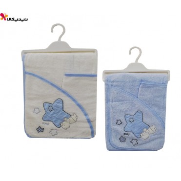ست 2 تکه حوله نوزادی Coco bebe مدل ستاره