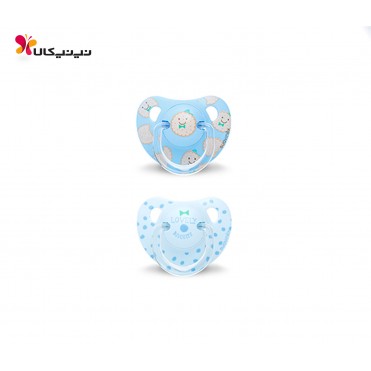 پستانک دو عددی سیلیکونی ارتودنسی 6-18 ماه سواوینکس suavinex کد 3801058
