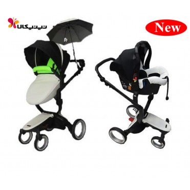 سرویس کالسکه و کریر دوکس ب ب-Doux Bebe مدل  Stokke Xplory مشکی