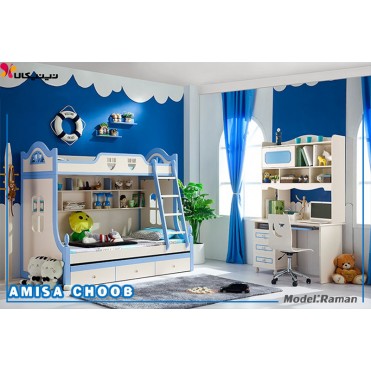 تخت خواب دو طبقه نوجوان آمیسا مدل رامان