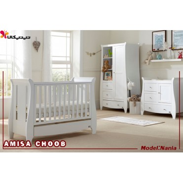 سرویس خواب نوزاد آمیسا چوب مدل نانیا