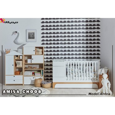 سرویس خواب نوزاد و نوجوان آمیساچوب مدل آلوینا