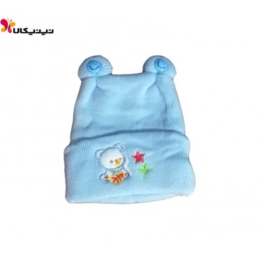 کلاه بافتنی نوزاد مدل دکمه ای
