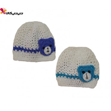 کلاه بافتنی نوزاد پسرانه مدل خرسی