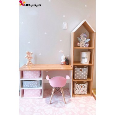 کتابخانه و میز تحریر کودک و نوجوان آمیسا مدل جانا