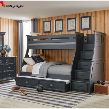 تخت خواب دو طبقه نوجوان و جوان آمیساچوب مدل کلاسیک