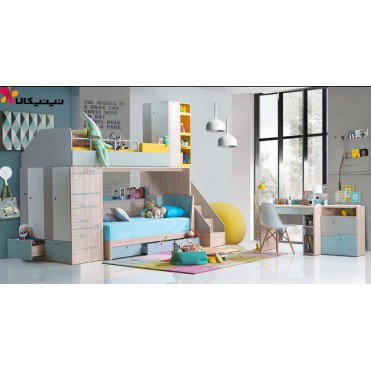 تخت خواب دو طبقه کودک و نوجوان آمیساچوب مدل آرشام