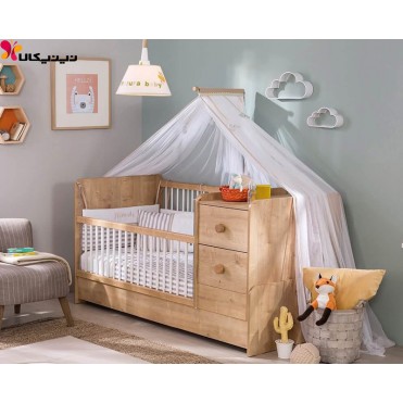 تخت خواب نوزاد و نوجوان آمیساچوب مدل موکا