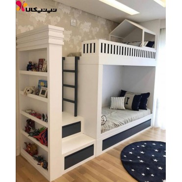 تخت خواب دو طبقه کودک و نوجوان آمیساچوب مدل زانیار